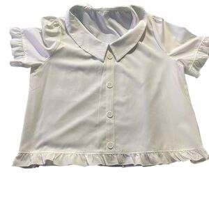 XL  White Ruffle Sleeve Blouse